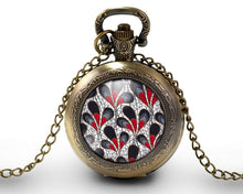 Charger l&#39;image dans la galerie, Montre gousset  Fleur &quot;Fleurs modernes&quot;     bronze (ref.52)