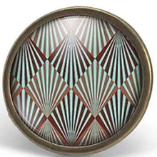 Charger l&#39;image dans la galerie, Bague Cabochon - Diamant &quot;Diamants Abstraites&quot;,bronze (ref.17)