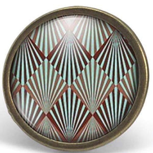 Bague Cabochon - Diamant "Diamants Abstraites",bronze (ref.17)