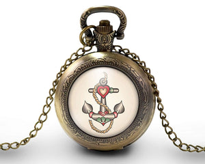 Montre gousset "Cupcakes tatoués",  bronze (ref.93)
