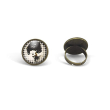 Charger l&#39;image dans la galerie, Bague Cabochon - Femme &quot;Haute Couture&quot; ,  bronze (ref.10)