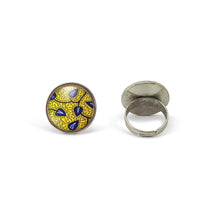 Charger l&#39;image dans la galerie, Bague Cabochon &quot;Cire Africaine&quot;, argenté (ref.66a)
