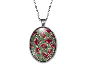 Collier Cabochon Cire "Cire Africaine", argenté (ref.24a)