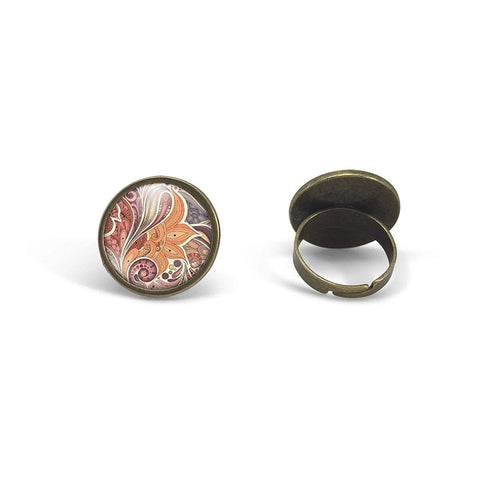 Bague Cabochon - Fleur 