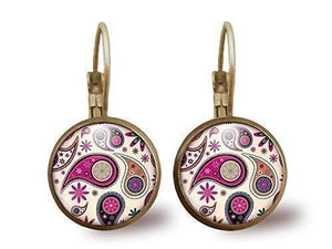 Boucles d'oreilles Cabochon "Paisley",   bronze (ref.88)