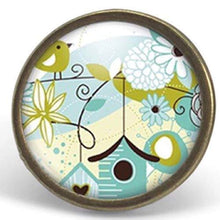 Charger l&#39;image dans la galerie, Bague cabochon, hibou &quot;Chouette&quot;,   bronze (ref.79)