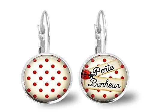 Boucles d'oreilles cabochon, boucles d'oreilles illustrées  