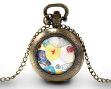 Charger l&#39;image dans la galerie, Montre gousset  Fleurs &quot;Fleurs abstraites&quot;     bronze (ref.21)