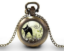 Charger l&#39;image dans la galerie, Montre gousset &quot;le chat dans le pré&quot;, bronze (ref.703)