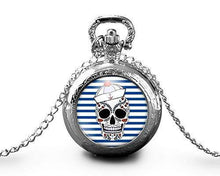 Charger l&#39;image dans la galerie, Montre gousset &quot;le pirate&quot;,   argenté (ref.94a)
