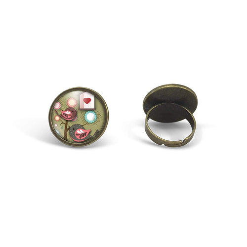 Bague Cabochon - Oiseau 