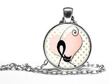 Charger l&#39;image dans la galerie, Collier cabochon, collier illustré &quot;Le chat&quot;,   argenté (ref.65a)