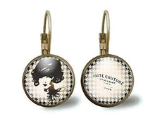 Charger l&#39;image dans la galerie, Boucles d&#39;oreilles Cabochon &quot;haute couture&quot; bronze(ref.10)