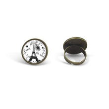 Charger l&#39;image dans la galerie, Bague Cabochon &quot;paris&quot;, bronze (ref.90)