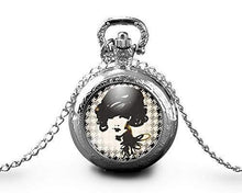 Charger l&#39;image dans la galerie, Montre gousset  Femme &quot;Haute Couture&quot;     argenté (ref.10a)