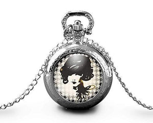 Montre gousset  Femme "Haute Couture"     argenté (ref.10a)