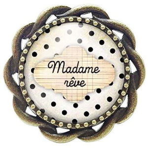 Bague Cabochon - Nuage "Madame Rêve", bronze (ref.1b)