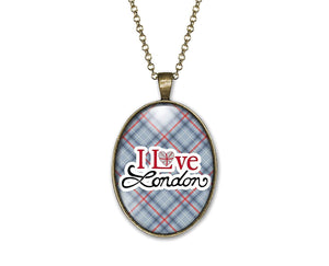 Collier Cabochon, Londres "i Love London" bronze (ref.36)