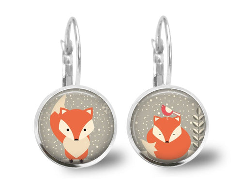 Boucles d'oreilles Cabochon, Boucles d'oreilles illustrées 