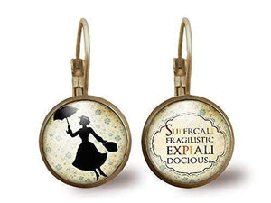 Boucles d'oreilles Cabochon "Marie Poppins",   bronze (ref.95)