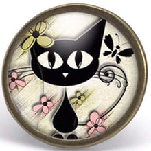 Charger l&#39;image dans la galerie, Bague cabochon &quot;Le Chat printanier&quot;, bronze (ref.71)