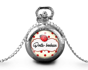 Montre gousset "le Le porte bonheur",    argentéé (ref.56a)