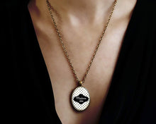 Charger l&#39;image dans la galerie, Collier Cabochon, Nuage, Rêve &quot;madame Rêve B&quot;  bronze (ref.40)