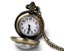 Charger l&#39;image dans la galerie, Montre gousset  Petite baguette &quot;Je suis une fée&quot;    bronze (ref.37)