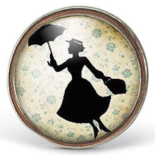 Charger l&#39;image dans la galerie, Bague Cabochon &quot;mary Poppins&quot; , argenté (ref.95a)