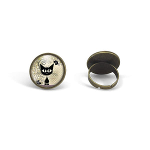 Bague Cabochon - Chat "le Chaton" - bronze (ref.31)
