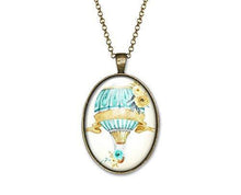 Charger l&#39;image dans la galerie, Collier Cabochon Ballon &quot;ballon doux&quot;, bronze (ref.18)