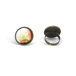 Bague cabochon "feuilles d'automne",bronze (ref.61)