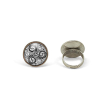 Charger l'image dans la galerie, Bague Cabochon "bretagne", argenté (ref.92a)