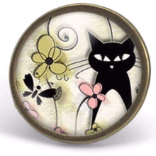 Charger l&#39;image dans la galerie, Bague Cabochon &quot;Le Chat printanier&quot;, bronze (ref.71-1)