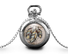 Charger l&#39;image dans la galerie, Montre gousset &quot;l&#39;attraperêves&quot;   Argent (ref.691a)