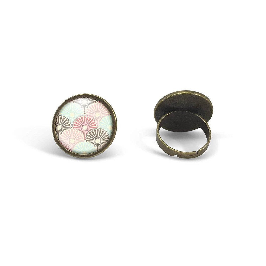 Bague Cabochon - Fleurs 
