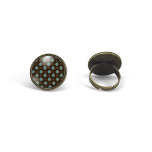 Bague Cabochon - Eléphant "Le Chat Et L'éléphant" ,  bronze (ref.25)