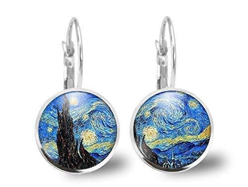Boucles d'oreilles Cabochon Van Gogh 