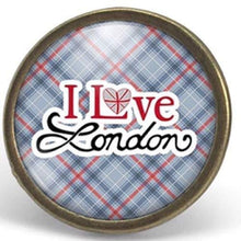 Charger l&#39;image dans la galerie, Bague Cabochon, Londres &quot;i Love London&quot; -   bronze (ref.36)