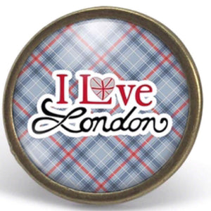Bague Cabochon, Londres "i Love London" -   bronze (ref.36)