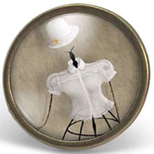 Charger l&#39;image dans la galerie, Bague Cabochon, Ciseaux, Mannequin &quot;La couturière&quot;-   bronze - bronze (ref.41)