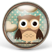 Charger l&#39;image dans la galerie, Bague Cabochon - Hibou &quot;La Chouette brune&quot;,(ref.49a)