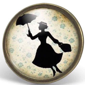 Bague cabochon "Mary Poppins", bronze (ref.95)
