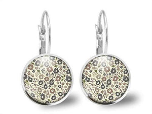 Boucles d'oreilles Fleurs Cabochon "Belles Fleurs (ref.11a)