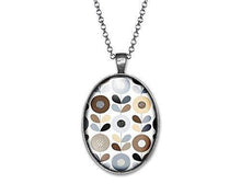 Charger l&#39;image dans la galerie, Collier Cabochon Fleur &quot;Fleurs d&#39;automne&quot;    (ref.22a)