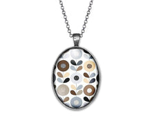 Charger l&#39;image dans la galerie, Collier Cabochon Fleur &quot;Fleurs d&#39;automne&quot;    (ref.22a)