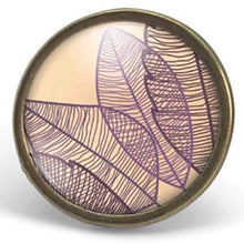 Charger l&#39;image dans la galerie, Bague Cabochon - Feuille &quot;Feuilles violettes&quot;, bronze (ref.45)