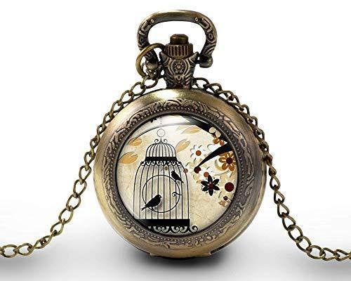 Montre gousset  Oiseau, cage 