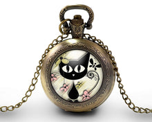 Charger l&#39;image dans la galerie, Montre gousset &quot;le chat du printemps&quot;,   bronze (ref.71)