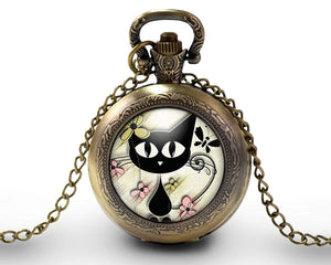 Montre gousset "le chat du printemps",   bronze (ref.71)